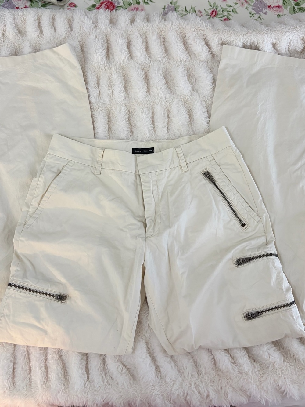 Club Monaco cream flare pants